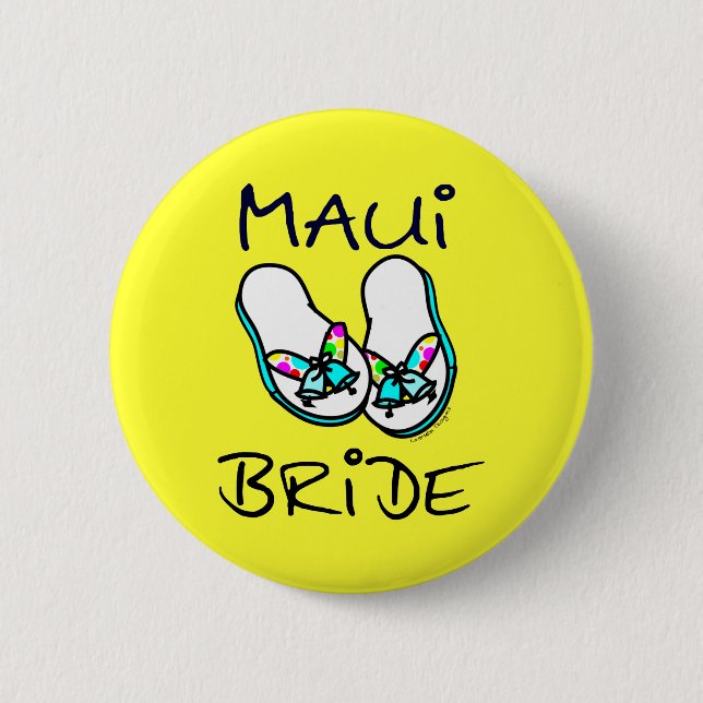 Maui Bride 6 Cm Round Badge (Front)