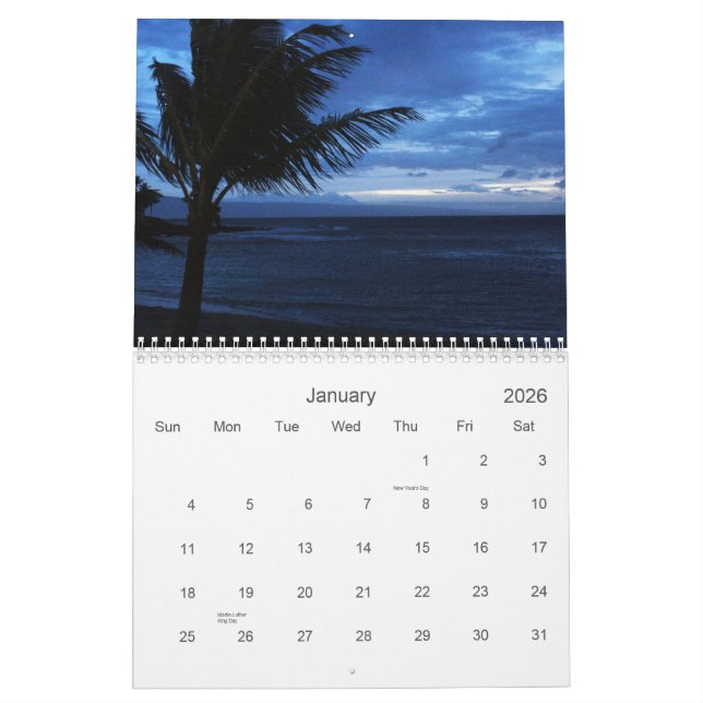 Maui Calendar (Jan 2026)