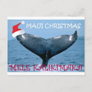 MAUI CHRISTMAS "MELE KALIKIMAKA" WHALE TAIL CARD