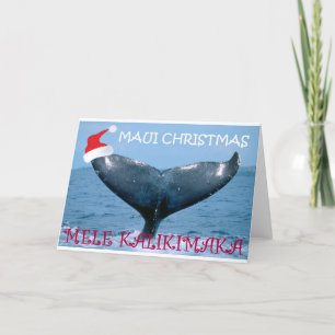 MAUI CHRISTMAS "MELE KALIKIMAKA" WHALE TAIL CARD