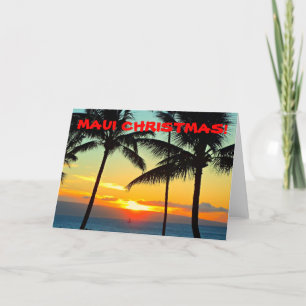 "MAUI CHRISTMAS"   MERRY CHRISTMAS ISLAND STYLE HOLIDAY CARD