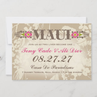 MAUI Destination Tropical Floral Linen Invitation