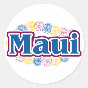 Maui flowers classic round sticker