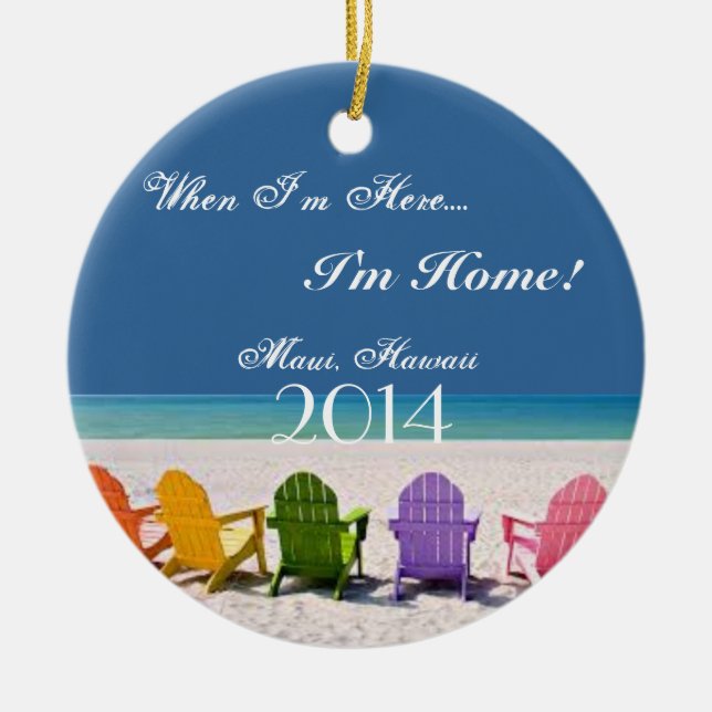 Maui Hawaii  BEACH LOVER GIFT ORNAMENT Souveneir (Front)