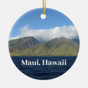 Maui Hawaii Beautiful Mountains Ocean Ceramic Ornament