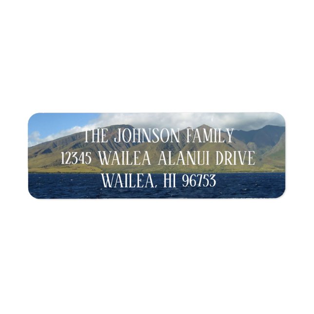 Maui Hawaii Beautiful Mountains Ocean Return Address Label (Front)