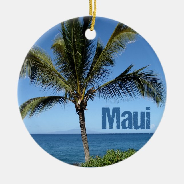 Maui Hawaii Ceramic Ornament (Front)