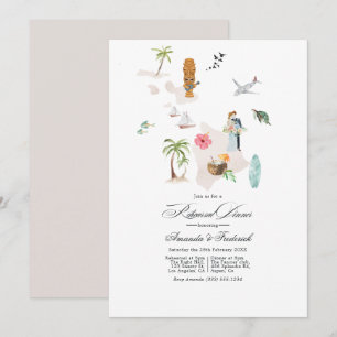 Maui - Hawaii Destination Wedding Rehearsal Dinner Invitation