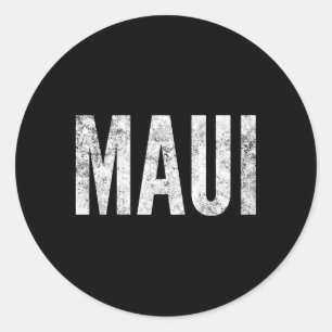Maui Hawaii Distressed-Style Classic Round Sticker