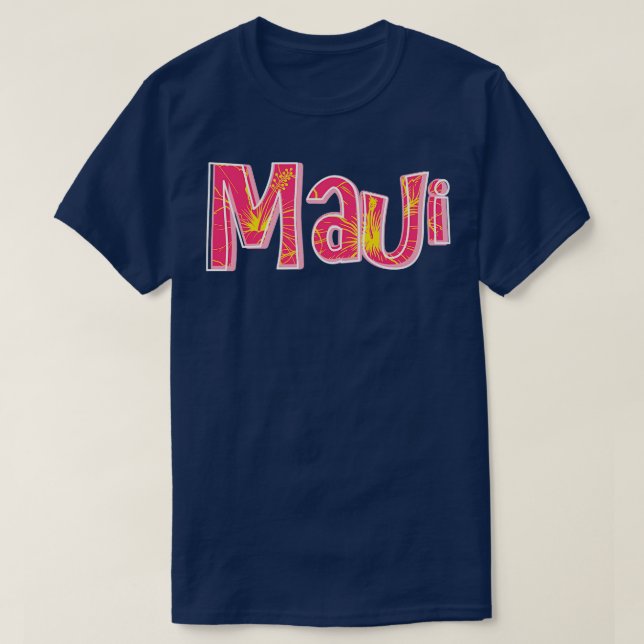Maui Hawaii Hibiscus Flower TShirt (Design Front)