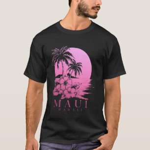 Maui Hawaii Hibiscus Hawaiian Flowers Souvenir Sur T-Shirt