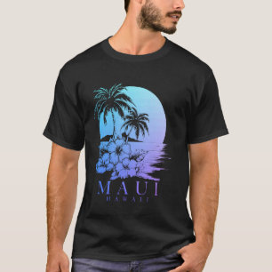 Maui Hawaii Hibiscus Hawaiian Flowers Souvenir Sur T-Shirt
