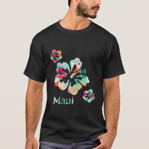 Maui Hawaii Islands Hawaiian Hibiscus Flowers Surf T-Shirt