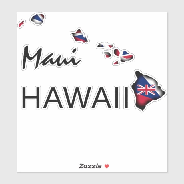 MAUI - HAWAII ISLANDS HI Flag BLK (Sheet)