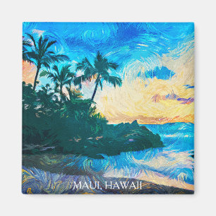 Maui Hawaii Oil Paint Illustration travel Magnet