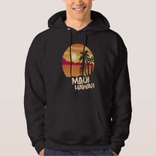 Maui Hawaii Palm trees Beach Vacation Ocean Surfin Hoodie