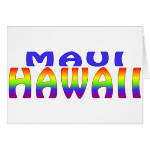 Maui Hawaii rainbow words