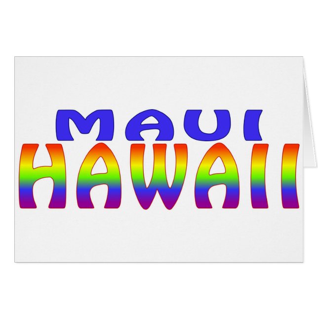 Maui Hawaii rainbow words (Front Horizontal)