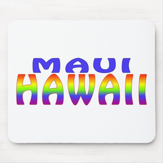 Maui Hawaii rainbow words mousepad (Front)