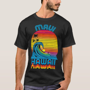 Maui Hawaii Retro Throwback Surf & Beach Souvenir T-Shirt