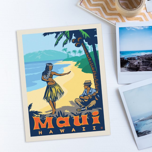 Maui, Hawaii | Save the Date Announcement Postcard (Postcard on table)