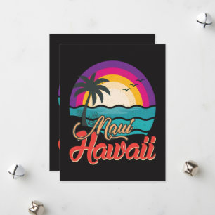 Maui Hawaii Sunset Beach Waves Holiday Card