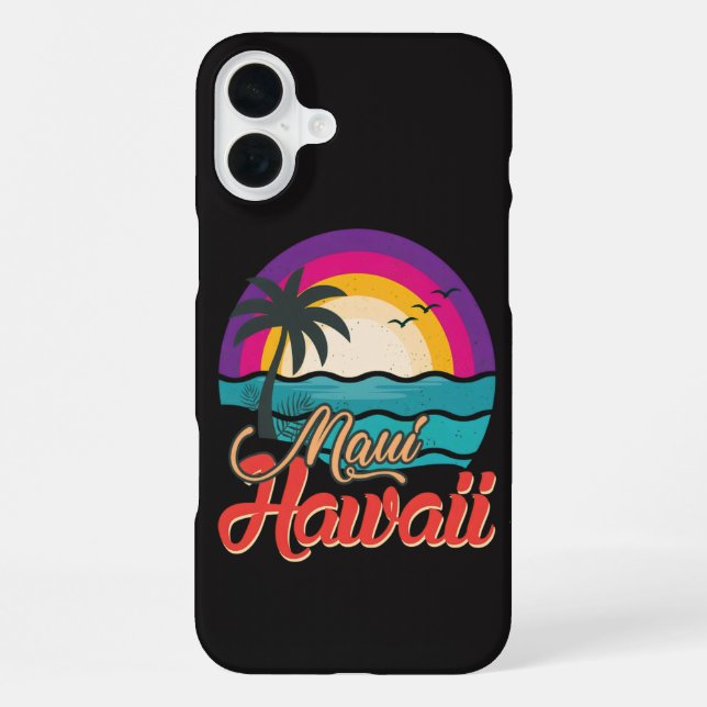 Maui Hawaii Sunset Beach Waves iPhone Case (Back)