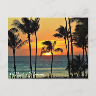 Maui, Hawaii Sunset  Photography Postcard