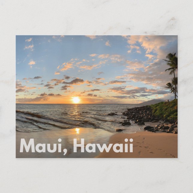 Maui Hawaii Sunset Postcard (Front)