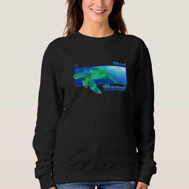 Maui Hawaii Swimming Honu   Sweatshirt (Front)