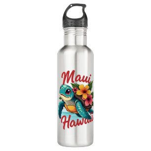 Maui Hawaii T Shirt Girl Women Kids Sea Turtle Haw 710 Ml Water Bottle