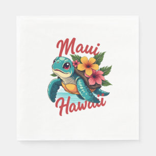 Maui Hawaii T Shirt Girl Women Kids Sea Turtle Haw Napkin