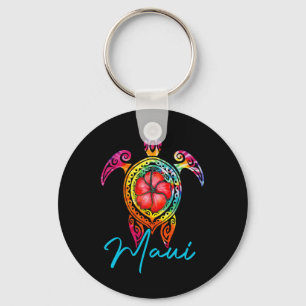Maui Hawaii Tie Dye Sea Turtle Key Ring