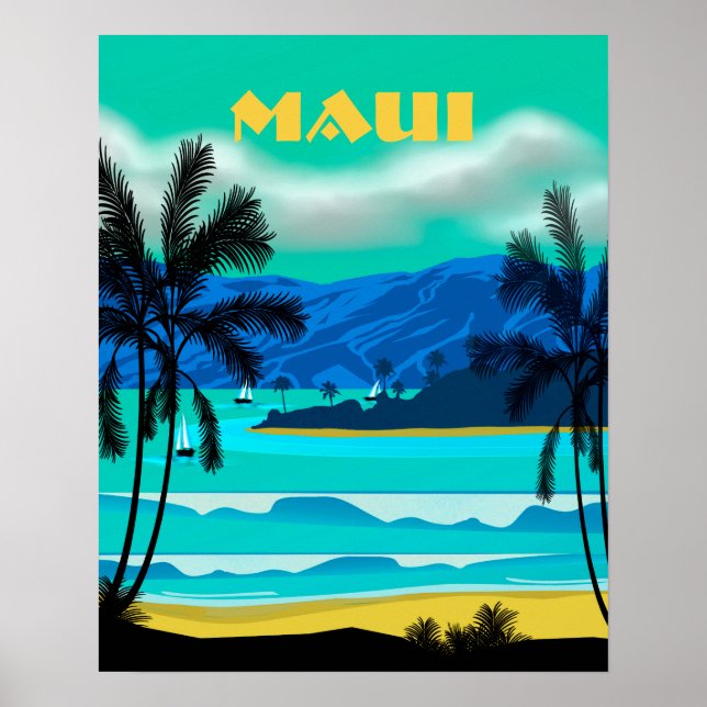 Maui Hawaii Travel Poster (Front)