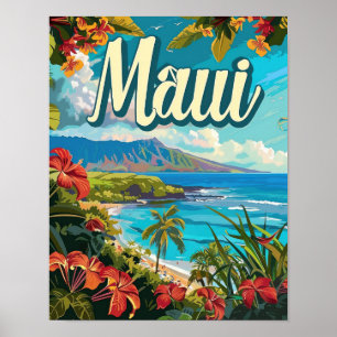 Maui Hawaii Travel Poster Art Print Poster