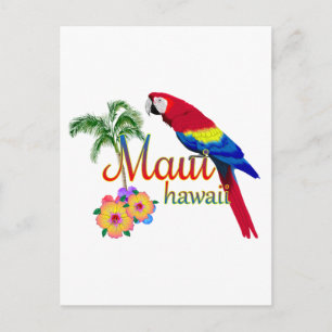 Maui Hawaii Tropical Island Parrot Postcard