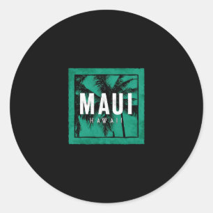 Maui Hawaii Tropical Vacation Souvenir Palm Tree A Classic Round Sticker