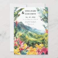 Maui Hawaii Tropical Wedding Invitation