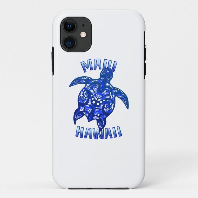Maui Hawaii Vacation Tribal Turtle Case-Mate iPhone Case (Back)