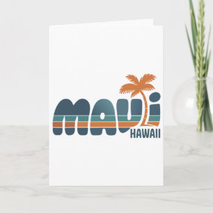 Maui Hawaii Vintage Surf Beach Surfing 70's Retro Card