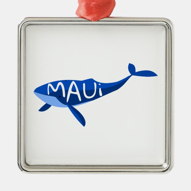 Maui Hawaii Whale Metal Ornament (Front)