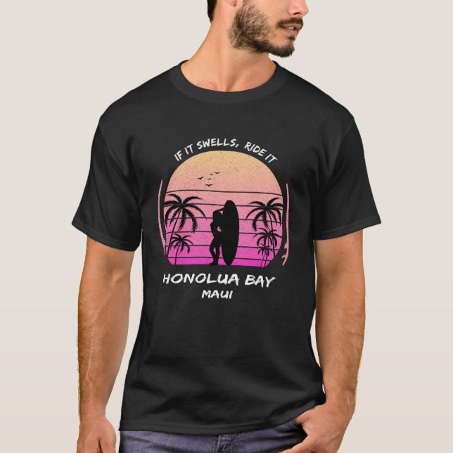 Maui Honolua Bay Surf Palms Hawaii Waikiki Sea Sou T-Shirt (Front)