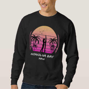 Maui Honolua Bay Surfing Palms Waves Ocean Aloha H Sweatshirt