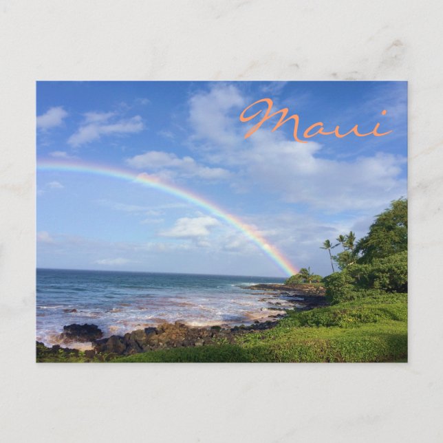 Maui Island Rainbow Postcard (Front)