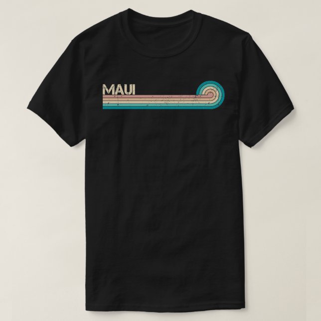 Maui Island Retro Stripes TShirt (Design Front)