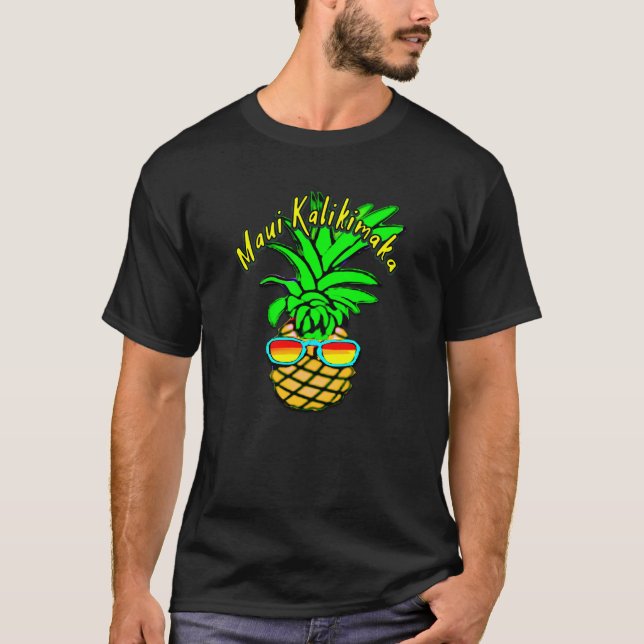 Maui Kalikimaka Pun Hawaiian Christmas Pineapple T-Shirt (Front)