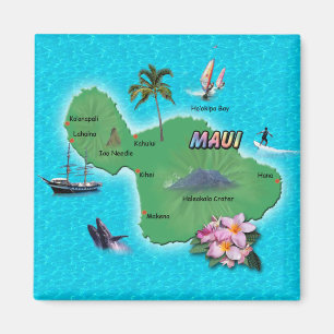 Maui Map Magnet
