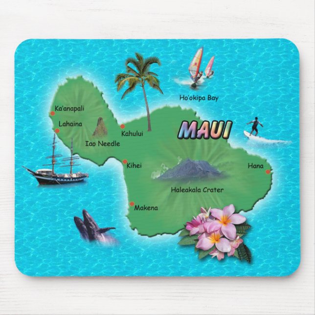 Maui Map Mouse Pad (Front)