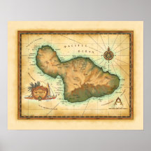 Maui Map of the Hawaiian Islands