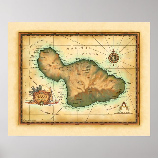 Maui Map Poster (Front)